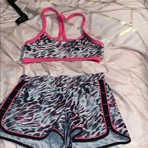 Justice shorts and sports bra